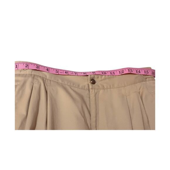VINTAGE LIZSPORT Pleated Pants Trousers Khaki Tan Size LG Side Buckles High Rise - Picture 5 of 13